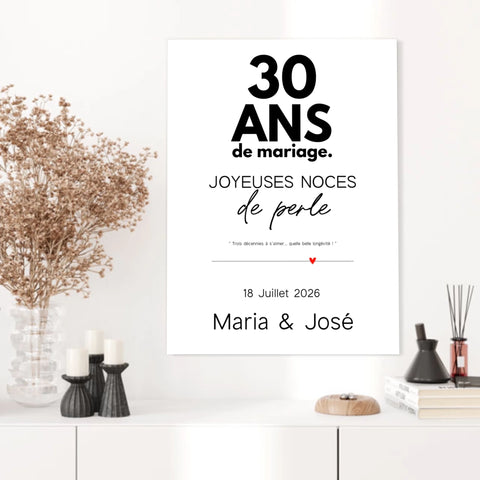 Affiche Personnalisée Noces De Perle