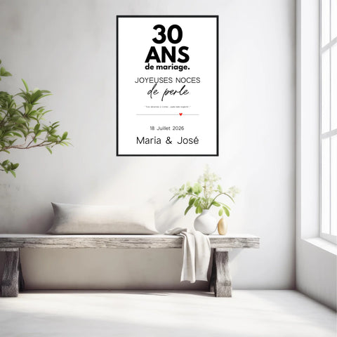 Affiche Personnalisée Noces De Perle