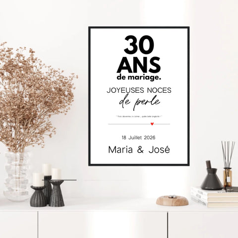 Affiche Personnalisée Noces De Perle