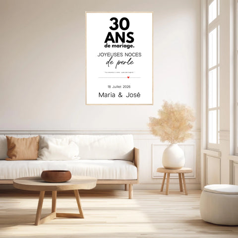 Affiche Personnalisée Noces De Perle