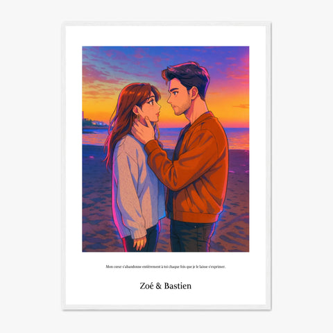 Affiche Personnalisée Style k-Pop Couple