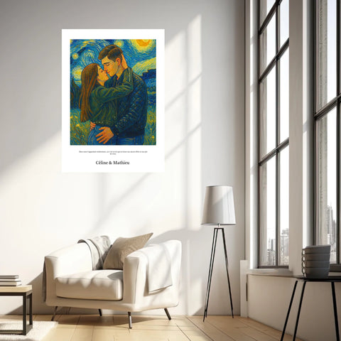 Affiche Personnalisée Style Van Gogh Couple