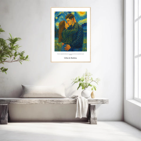 Affiche Personnalisée Style Van Gogh Couple