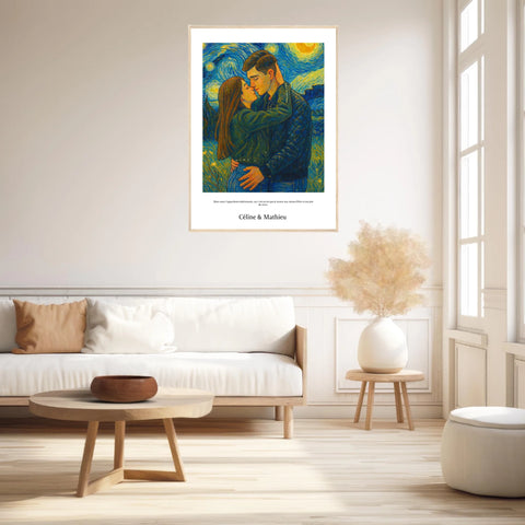 Affiche Personnalisée Style Van Gogh Couple