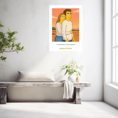 Affiche Personnalisée Style Simpson Couple