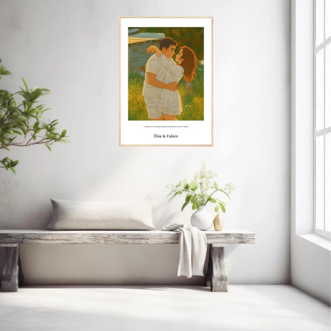 Affiche Personnalisée Style Ghibli Couple