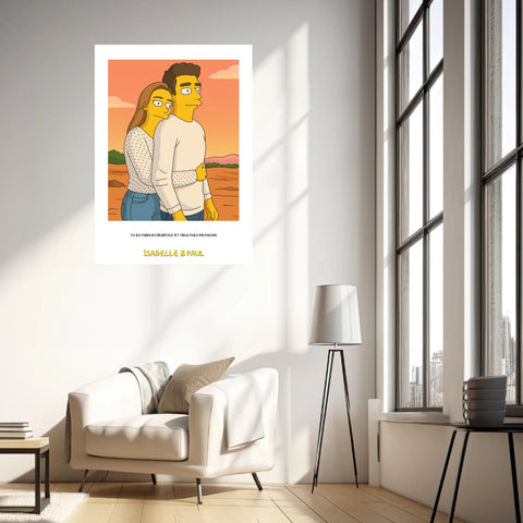 Affiche Personnalisée Style Simpson Couple