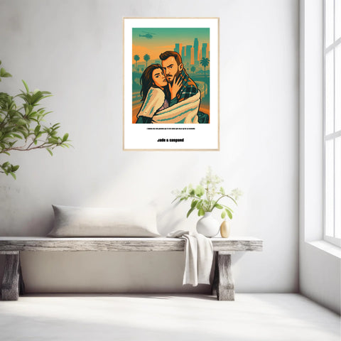 Affiche Personnalisée Style GTA Couple